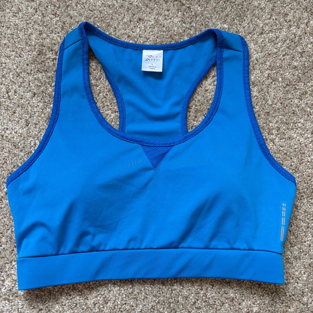 Bright Blue Racerback Sport Bra - Picture 1 of 2